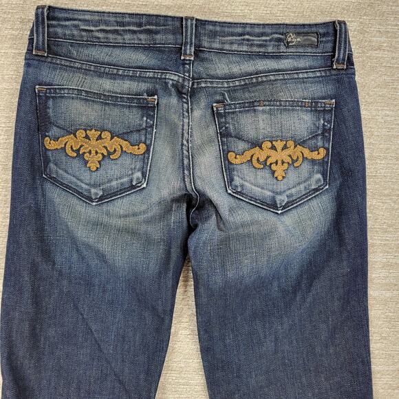VTG Paige Laurel Canyon Jeans Womens 28x29 Blue‎ Low Rise Stretch Bootcut Y2K - Picture 15 of 15